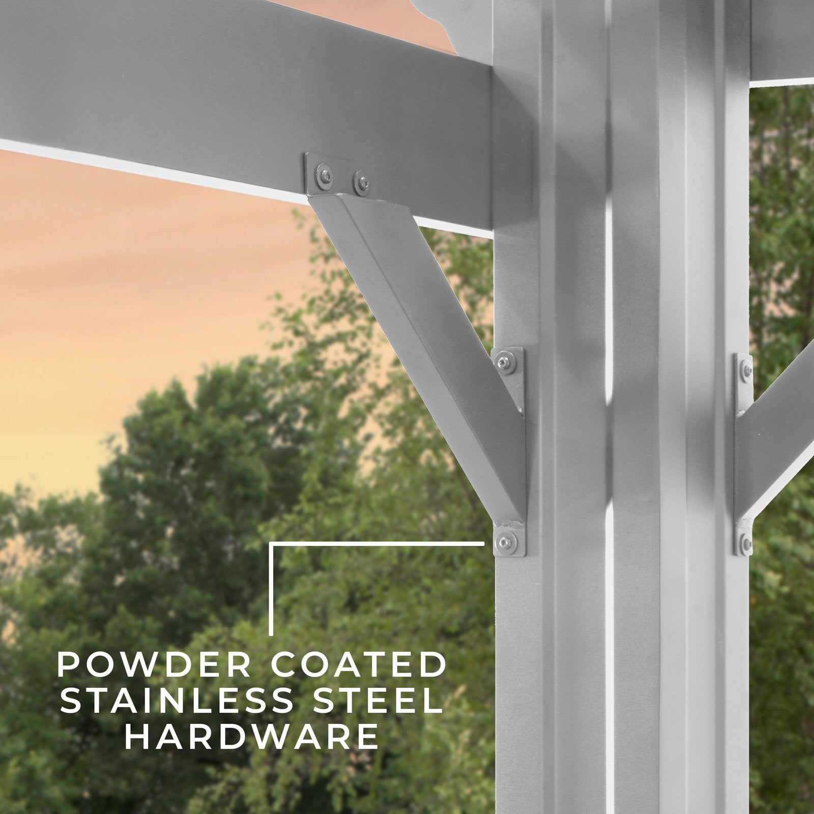 16×12 Hawthorne Traditional Steel Pergola With Sail Shade Soft Canopy