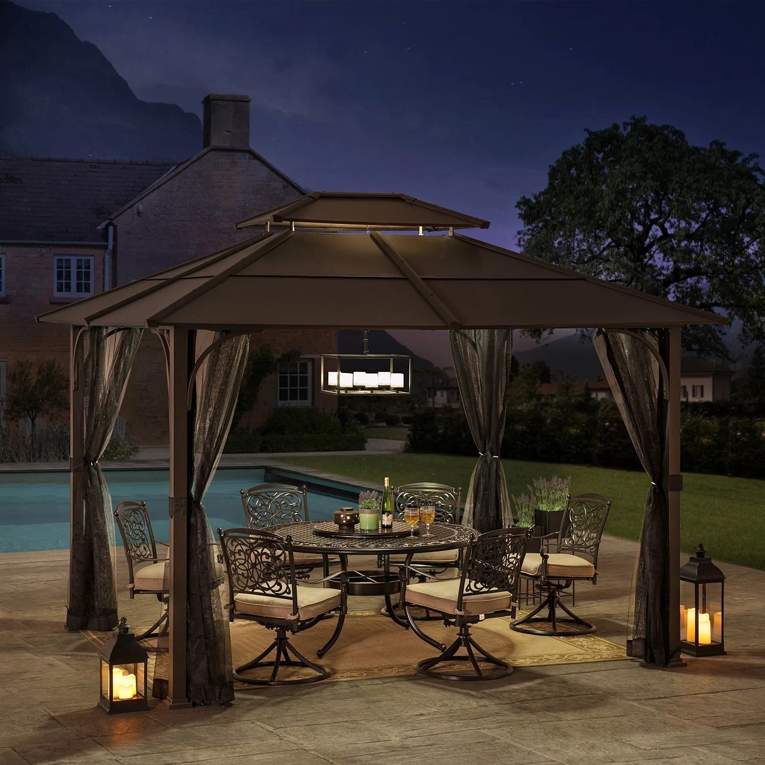 12 Ft. W x 10 Ft. D Steel Patio Gazebo